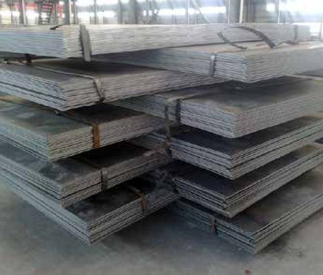 Stacked galvanized steel sheets